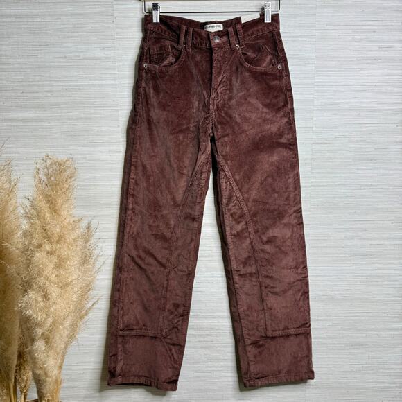 Free People corduroy pants high rise straight cotton blend boho fall winter 29 - Picture 3 of 9